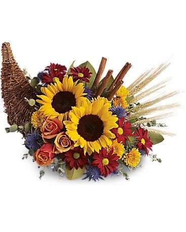 Classic Cornucopia Flower Arrangement