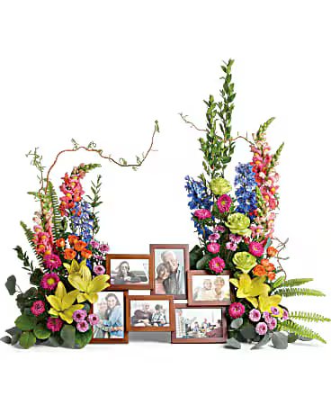 Loving Farewell Photo Tribute Bouquet Flower Arrangement