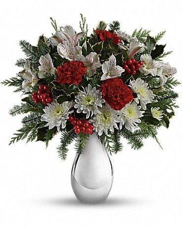 Teleflora's Silver And Snowflakes Bouquet Bouquet