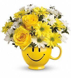 Teleflora's Be Happy Bouquet with Roses in Reading PA, Heck Bros Florist