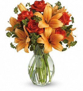 Fiery Lily and Rose in Reading PA, Heck Bros Florist